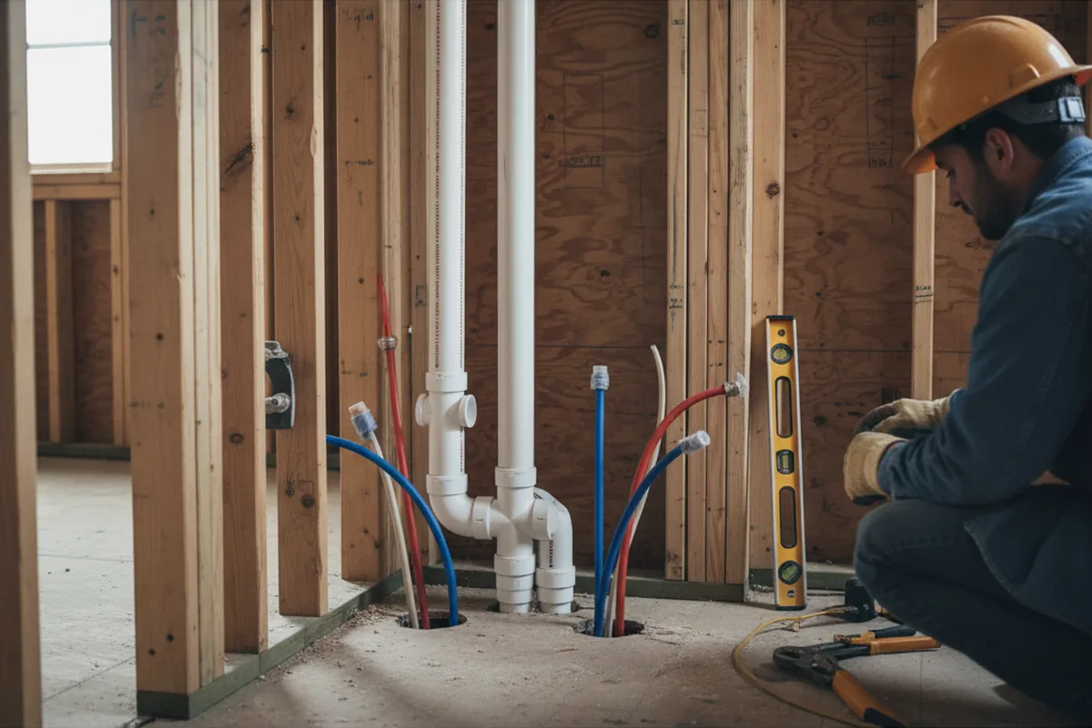 Drain and supply rough-in during Garbage Disposal Repair in Lakeville